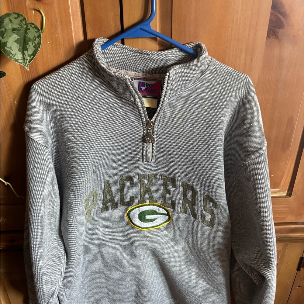 Vintage Pro Player Gray Quarter-Zip Pullover